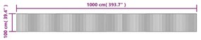négyszögletű szürke bambusz szőnyeg 100 x 1000 cm