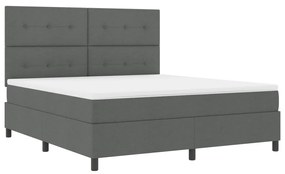 Boxspring ágy matraccal sötét szürke szuper király szövet