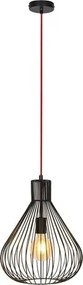 Rabalux beltéri függeszték e27 40w matt fekete/piros zille