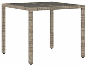 5 részes szürke polyrattan kerti bisztrógarnitúra párnákkal