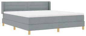 Boxspring ágy matraccal világosszürkében, 180 x 200 cm, szövet