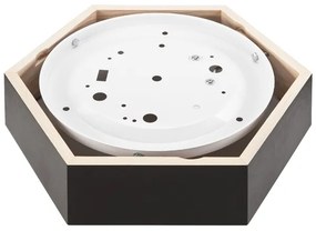 Mennyezeti lámpa HEX 1xE27/60W/230V á. 32 cm fenyő fekete