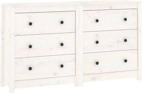 vidaXL fehér tömör fenyőfa tálalószekrény 140 x 35 x 80 cm