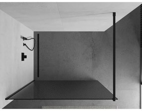 Mexen Kioto, zuhany paraván 80 x 200 cm, 8 mm-es üveg bordás mintával, fekete profil, 800-080-101-70-09