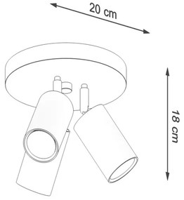 Sollux SL.1015 - Spotlámpa RING 3xGU10/10W/230V fehér