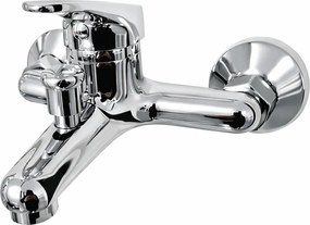 EuroStandard ECOLINE kádtöltő csaptelep - zuhanyszettel - fix falitartóval - KRÓM