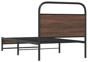 ágykeret matrac nélkül 90x200 cm barna tölgyfa műfa