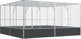 vidaXL ezüstszínű acél madárház 418 x 414 x 212 cm