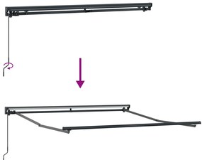 Kézi Kihúzható Napernyő - Sárga és Narancs, 300 x 250 cm