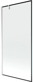 Mexen Next, kádparaván 1 szárny 90 x 150 cm, fix szárny, 6 mm átlátszó üveg fekete mintával, króm profil, 895-090-000-00-70-01