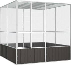 vidaXL antracitszürke horganyzott acél madárketrec 213,5x217,5x211,5cm
