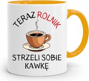 Gazdálkodóknak Sárga Bögre, fényképes nyomott mintás