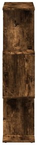 3 szintes füstös tölgy fa elválasztó könyvespolc 70x24x97 cm