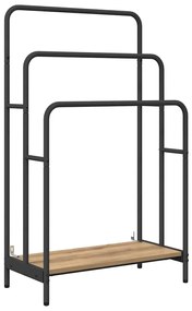 Ruhaszárító polcokkal kézműves tölgy 60 x 30 x 100.5 cm Faanyag