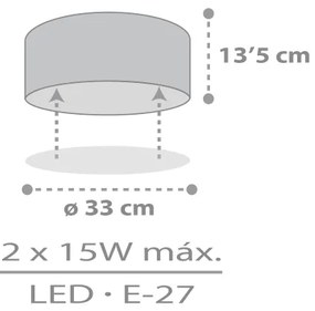 Dalber 42006E - Gyerek mennyezeti lámpa COLOR LIGHT 2xE27/15W/230V fehér