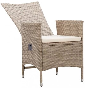 7 részes bézs polyrattan kerti étkezőgarnitúra