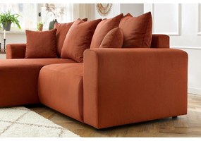 Narancssárga bársony sarokkanapé Enjoy – Bobochic Paris