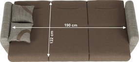 3-ülés ágyfunkcióval, barna, MILO 3-Ülés
