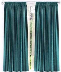 Kész függöny Moradi velúr sötét türkiz szalaggal 135x360cm Alkalom!!