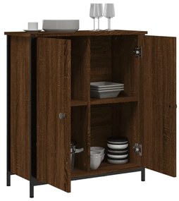 barna tölgy színű szerelt fa tálalószekrény 70 x 30 x 80 cm