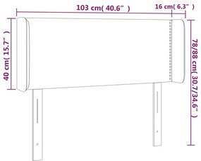 világosszürke szövet fejtámla 103x16x78/88 cm