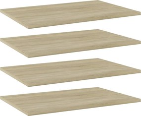 vidaXL 4 db sonoma tölgy színű szerelt fa könyvespolc 60 x 40 x 1,5 cm