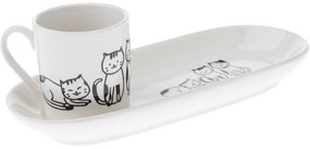 Porcelánová šálka s podšálkem Kočky 90 ml