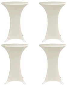 4 db krémszínű sztreccs asztalterítő bárasztalhoz Ø80 cm