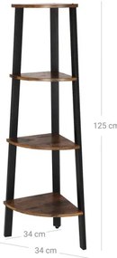 NAVARO könyvszekrény barna/fekete