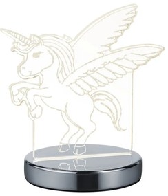 Fényes ezüstszínű LED asztali lámpa (magasság 17 cm) Karo – Reality