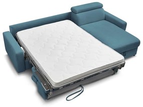 Kék kinyitható sarokkanapé (variálható) Monaco – Bobochic Paris