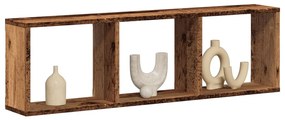 antik fa színű szerelt fa faliszekrény 100 x 16 x 30 cm