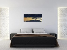 Kép - Kék és arany absztrakció N⁰2 (120x50 cm)