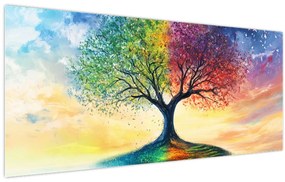 Kép – Évszakok festett fája (120x50 cm)