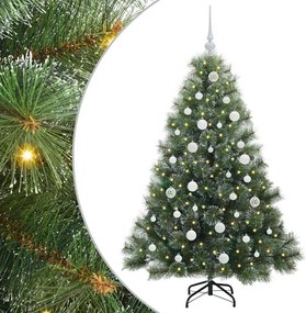 vidaXL Mű karácsonyfa 150 LED-del állvánnyal Zöld 150 cm PE és PVC
