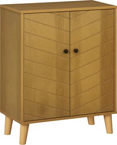 HOMCOM Vintage Stílusú Tálaló szekrény 60x30x76cm, 2 Belső Polccal, Fa szín | Aosom