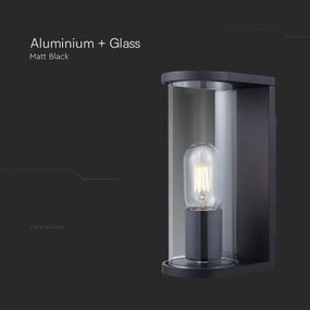 Kültéri fali lámpatest 1xE27/60W/230V IP44 fekete/füstüveg