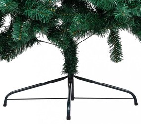 zöld megvilágított fél műkarácsonyfa gömb szettel 120 cm