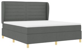 Boxspring Ágy Matraccal Sötétszürke, 180x200 cm Szövet