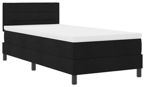 Boxspring Ágy Mattal &amp; LED Fekete 90x200 cm Szövet