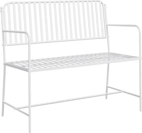 vidaXL Kerti pad Sima Fehér 103,5 x 51,5 x 90 cm Acél