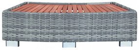szürke polyrattan spa fellépő 92 x 45 x 25 cm
