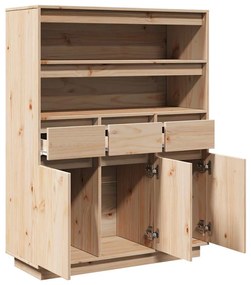tömör fenyőfa magasszekrény 89x34x116,5 cm