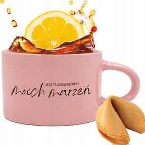 Csésze Rózsaszín 200ml Valentin napi ajándék Álmaim Sütemény Jóslás