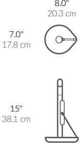 Simplehuman Papírtörlő tartó, 17 cm-estekercsekhez, fekete acél