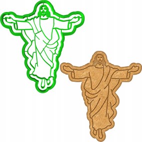 Húsvéti Forma Mézeskalács lyukasztó Húsvétra Nagy Jézus 12cm