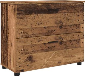 vidaXL Fürdőszoba Székény Öreg fa 76,5 x 35 x 64 cm Faanyag & Fém