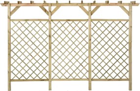 vidaXL impregnált fenyőfa kerti kerítés pergolatetővel 300x50x200cm