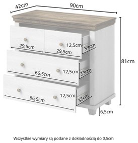 Komód Elvina S Typ 27 (fehér hamu + lefkas tölgy). 1030998