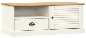 VIGO fehér tömör fenyőfa TV-szekrény 106 x 40 x 40 cm